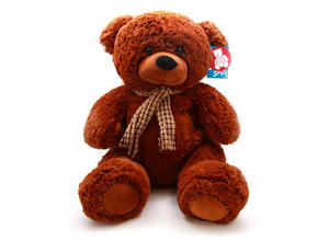 SP21123/120 Медведь с заплатками в шарфе цвет коричневый, 120 см