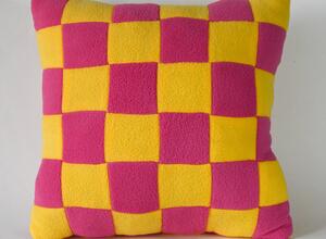 PS-100/PY Подушка квадратная, цвет розовый-желтый 30 см.